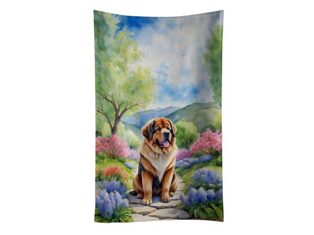 Tibetan Mastiff Spring Path Kitchen Towel Dish Cloths Guest Hand Towel Decorative Bathroom Towel for Face,Tea, Dishcloth, Kitchen and Bath