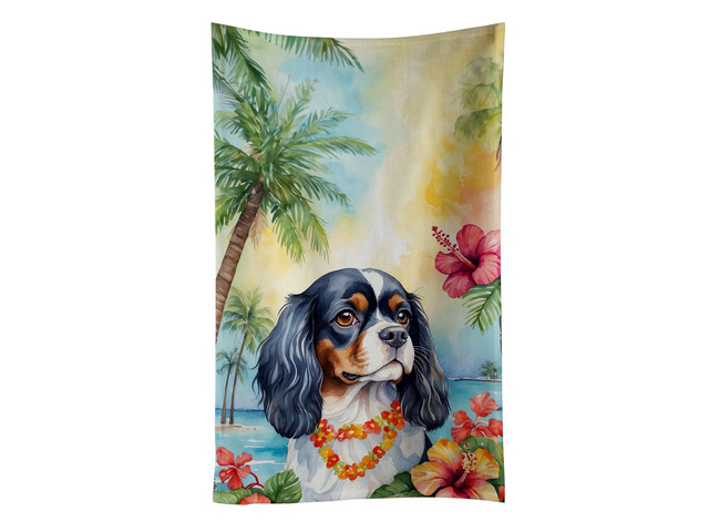 Cavalier Spaniel Luau Kitchen Towel Dish Cloths Guest Hand Towel Decorative Bathroom Towel for Face,Tea, Dishcloth, Kitchen and Bath