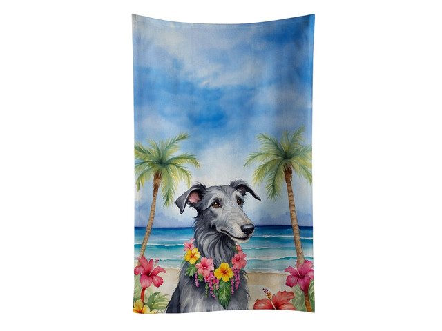 Scottish Deerhound Luau Kitchen Towel Dish Cloths Guest Hand Towel Decorative Bathroom Towel for Face,Tea, Dishcloth, Kitchen and Bath