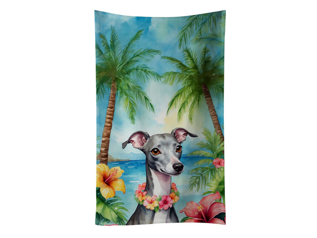 Italian Greyhound Luau Kitchen Towel Dish Cloths Guest Hand Towel Decorative Bathroom Towel for Face,Tea, Dishcloth, Kitchen and Bath