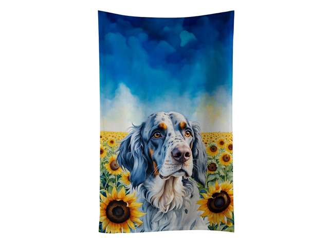 English Setter in Sunflowers Kitchen Towel Dish Cloths Guest Hand Towel Decorative Bathroom Towel for Face,Tea, Dishcloth, Kitchen and Bath