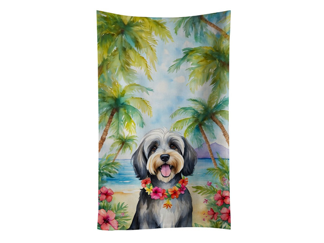Tibetan Terrier Luau Kitchen Towel Dish Cloths Guest Hand Towel Decorative Bathroom Towel for Face,Tea, Dishcloth, Kitchen and Bath