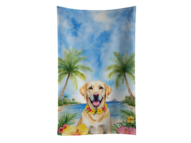 Yellow Labrador Retriever Luau Kitchen Towel Dish Cloths Guest Hand Towel Decorative Bathroom Towel for Face,Tea, Dishcloth, Kitchen and Bath