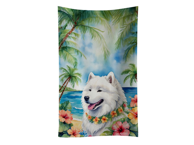 Samoyed Luau Kitchen Towel Dish Cloths Guest Hand Towel Decorative Bathroom Towel for Face,Tea, Dishcloth, Kitchen and Bath