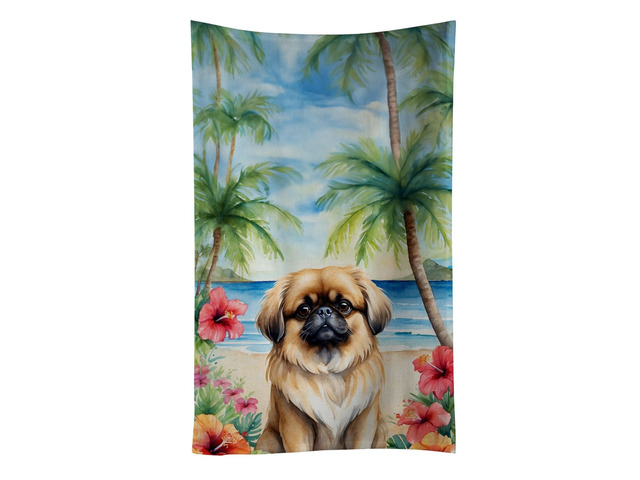 Pekingese Luau Kitchen Towel Dish Cloths Guest Hand Towel Decorative Bathroom Towel for Face,Tea, Dishcloth, Kitchen and Bath