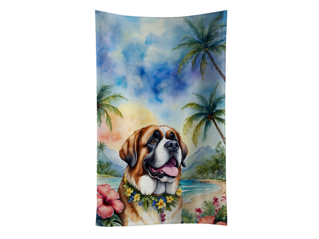 Saint Bernard Luau Kitchen Towel Dish Cloths Guest Hand Towel Decorative Bathroom Towel for Face,Tea, Dishcloth, Kitchen and Bath