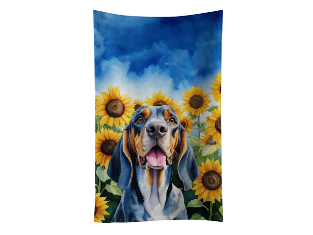 American English Coonhound in Sunflowers Kitchen Towel Dish Cloths Guest Hand Towel Decorative Bathroom Towel for Face,Tea, Dishcloth, Kitchen and...