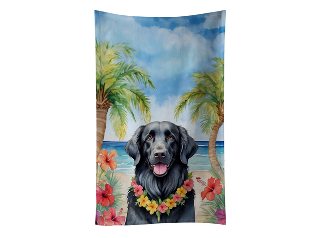 Flat-Coated Retriever Luau Kitchen Towel Dish Cloths Guest Hand Towel Decorative Bathroom Towel for Face,Tea, Dishcloth, Kitchen and Bath