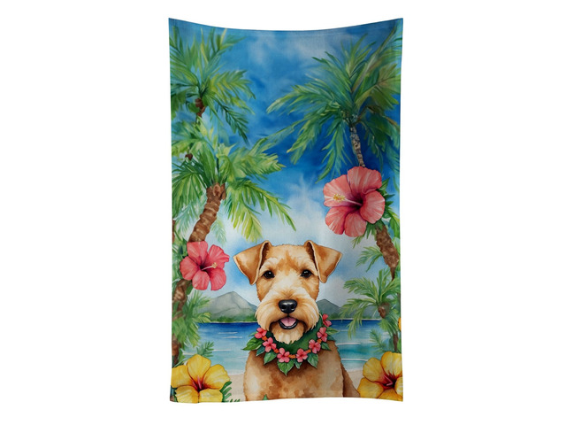 Lakeland Terrier Luau Kitchen Towel Dish Cloths Guest Hand Towel Decorative Bathroom Towel for Face,Tea, Dishcloth, Kitchen and Bath