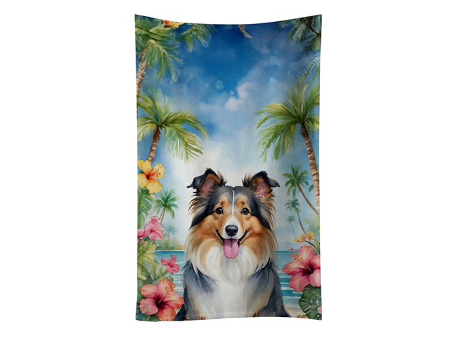 Sheltie Luau Kitchen Towel Dish Cloths Guest Hand Towel Decorative Bathroom Towel for Face,Tea, Dishcloth, Kitchen and Bath