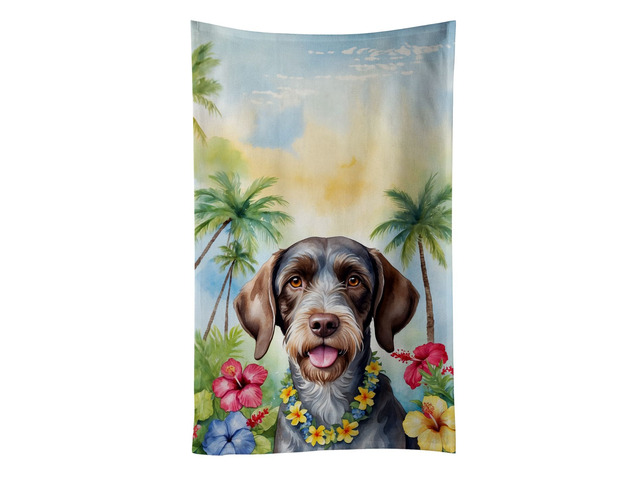 German Wirehaired Pointer Luau Kitchen Towel Dish Cloths Guest Hand Towel Decorative Bathroom Towel for Face,Tea, Dishcloth, Kitchen and Bath
