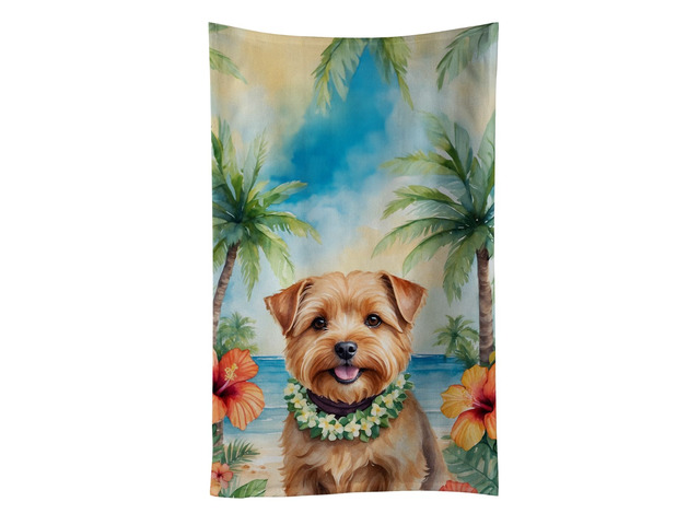 Norfolk Terrier Luau Kitchen Towel Dish Cloths Guest Hand Towel Decorative Bathroom Towel for Face,Tea, Dishcloth, Kitchen and Bath