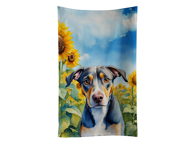 Catahoula in Sunflowers Kitchen Towel Dish Cloths Guest Hand Towel Decorative Bathroom Towel for Face,Tea, Dishcloth, Kitchen and Bath