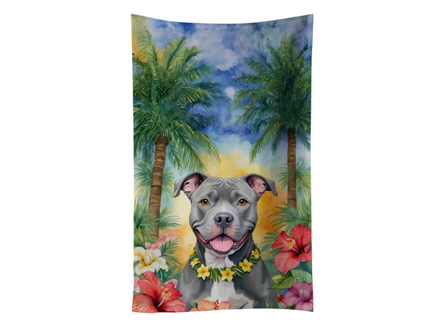 NEW Pit Bull Terrier Luau Kitchen Towel Dish Cloths Guest Hand Towel Decorative Bathroom Towel for Face,Tea, Dishcloth, Kitchen and Bath