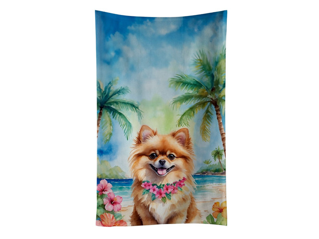 Pomeranian Luau Kitchen Towel Dish Cloths Guest Hand Towel Decorative Bathroom Towel for Face,Tea, Dishcloth, Kitchen and Bath