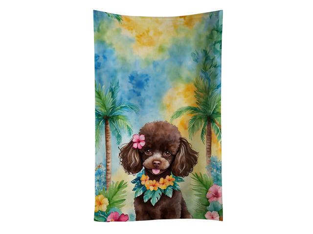 Chocolate Poodle Luau Kitchen Towel Dish Cloths Guest Hand Towel Decorative Bathroom Towel for Face,Tea, Dishcloth, Kitchen and Bath