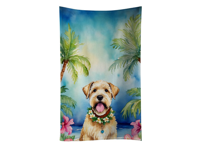 Wheaten Terrier Luau Kitchen Towel Dish Cloths Guest Hand Towel Decorative Bathroom Towel for Face,Tea, Dishcloth, Kitchen and Bath