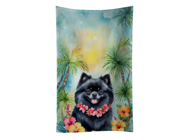 Pomeranian Luau Kitchen Towel Dish Cloths Guest Hand Towel Decorative Bathroom Towel for Face,Tea, Dishcloth, Kitchen and Bath