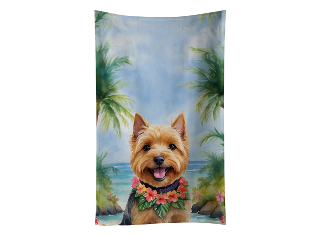Norwich Terrier Luau Kitchen Towel Dish Cloths Guest Hand Towel Decorative Bathroom Towel for Face,Tea, Dishcloth, Kitchen and Bath