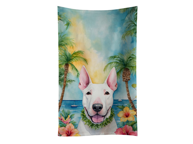 NEW English Bull Terrier Luau Kitchen Towel Dish Cloths Guest Hand Towel Decorative Bathroom Towel for Face,Tea, Dishcloth, Kitchen and Bath