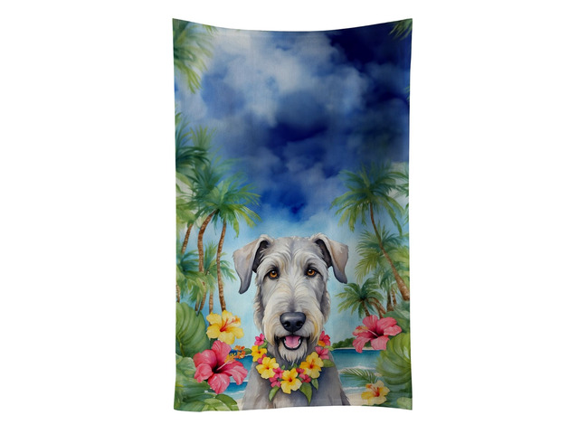 Irish Wolfhound Luau Kitchen Towel Dish Cloths Guest Hand Towel Decorative Bathroom Towel for Face,Tea, Dishcloth, Kitchen and Bath