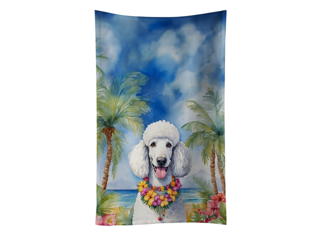 White Poodle Luau Kitchen Towel Dish Cloths Guest Hand Towel Decorative Bathroom Towel for Face,Tea, Dishcloth, Kitchen and Bath