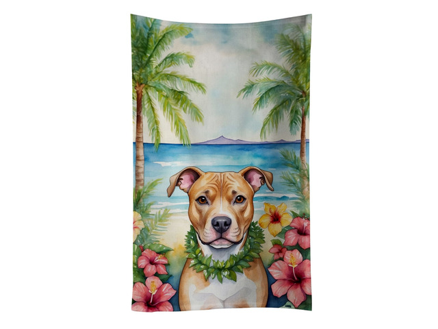 NEW Pit Bull Terrier Luau Kitchen Towel Dish Cloths Guest Hand Towel Decorative Bathroom Towel for Face,Tea, Dishcloth, Kitchen and Bath