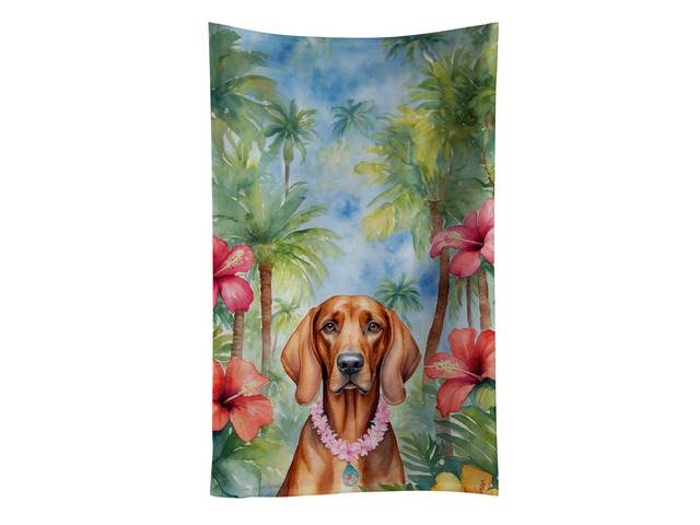 Redbone Coonhound Luau Kitchen Towel Dish Cloths Guest Hand Towel Decorative Bathroom Towel for Face,Tea, Dishcloth, Kitchen and Bath