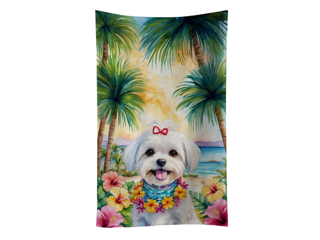 Maltese Luau Kitchen Towel Dish Cloths Guest Hand Towel Decorative Bathroom Towel for Face,Tea, Dishcloth, Kitchen and Bath