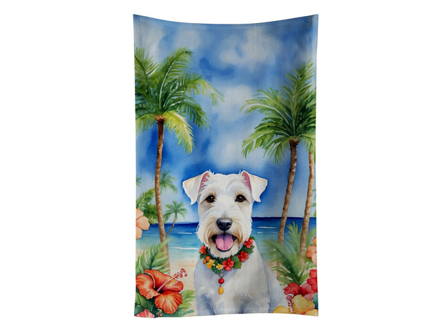 Sealyham Terrier Luau Kitchen Towel Dish Cloths Guest Hand Towel Decorative Bathroom Towel for Face,Tea, Dishcloth, Kitchen and Bath