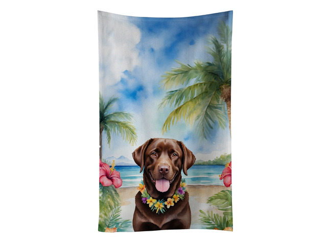 Chocolate Labrador Retriever Luau Kitchen Towel Dish Cloths Guest Hand Towel Decorative Bathroom Towel for Face,Tea, Dishcloth, Kitchen and Bath