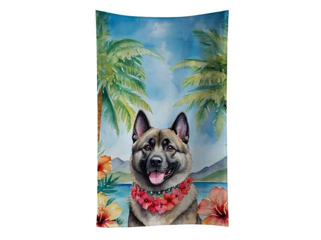 Norwegian Elkhound Luau Kitchen Towel Dish Cloths Guest Hand Towel Decorative Bathroom Towel for Face,Tea, Dishcloth, Kitchen and Bath