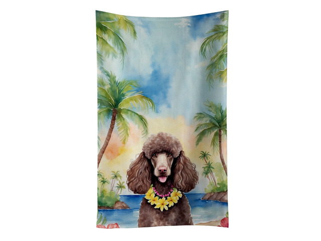 Chocolate Poodle Luau Kitchen Towel Dish Cloths Guest Hand Towel Decorative Bathroom Towel for Face,Tea, Dishcloth, Kitchen and Bath