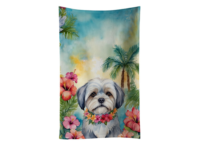 Lhasa Apso Luau Kitchen Towel Dish Cloths Guest Hand Towel Decorative Bathroom Towel for Face,Tea, Dishcloth, Kitchen and Bath