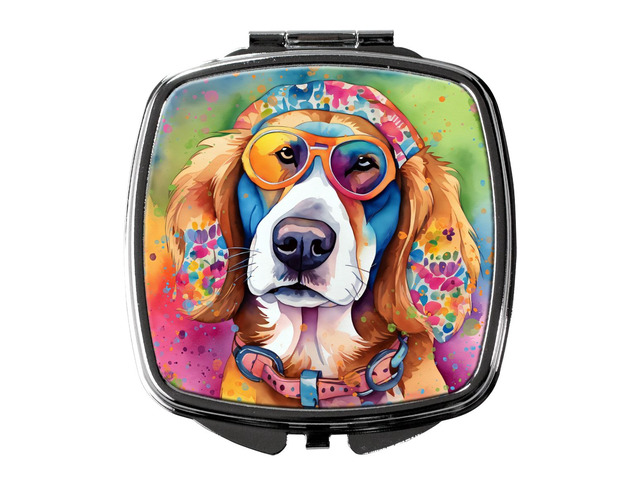 Hippie Dawg Compact Mirror Decorative Travel Makeup Mirror for Women Girls Gifts Pocket Makeup Mirror Folding Handheld