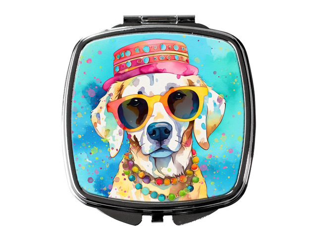Hippie Dawg Compact Mirror Decorative Travel Makeup Mirror for Women Girls Gifts Pocket Makeup Mirror Folding Handheld