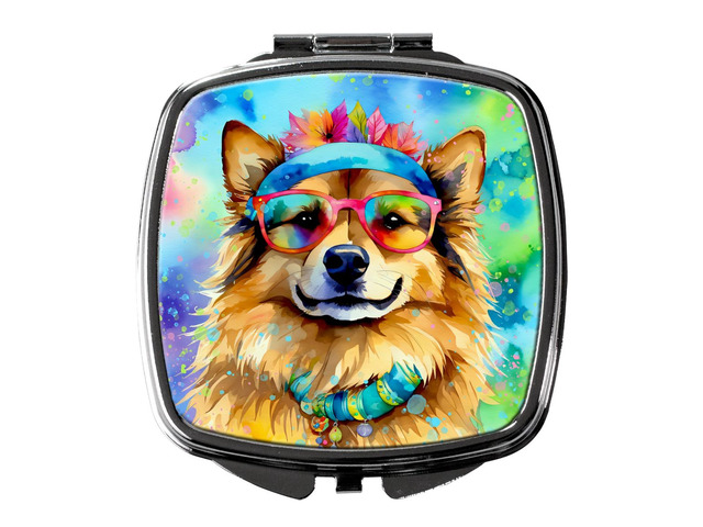 Hippie Dawg Compact Mirror Decorative Travel Makeup Mirror for Women Girls Gifts Pocket Makeup Mirror Folding Handheld