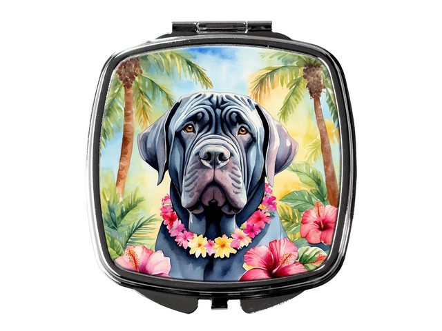 Neapolitan Mastiff Luau Compact Mirror Decorative Travel Makeup Mirror for Women Girls Gifts Pocket Makeup Mirror Folding Handheld