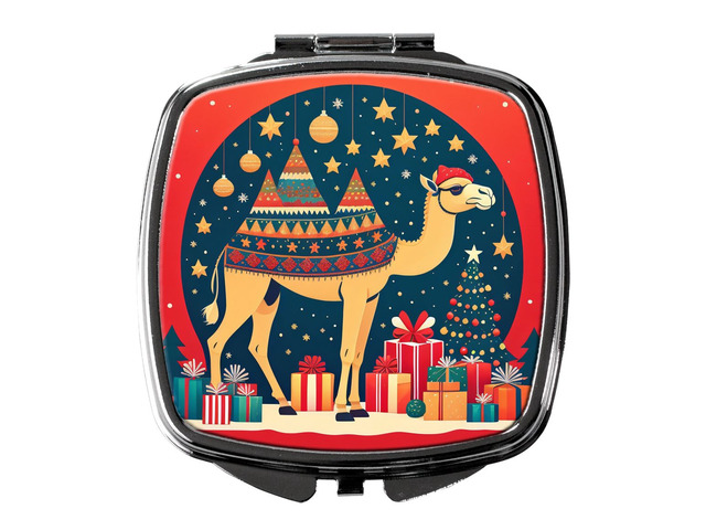 Camel Christmas Compact Mirror Decorative Travel Makeup Mirror for Women Girls Gifts Pocket Makeup Mirror Folding Handheld