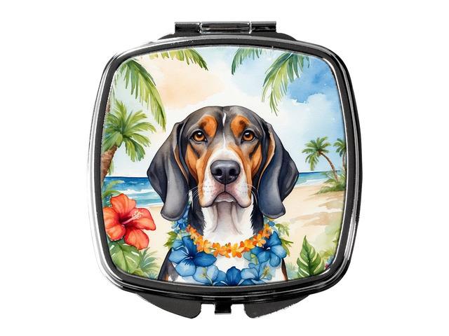 American English Coonhound Luau Compact Mirror Decorative Travel Makeup Mirror for Women Girls Gifts Pocket Makeup Mirror Folding Handheld