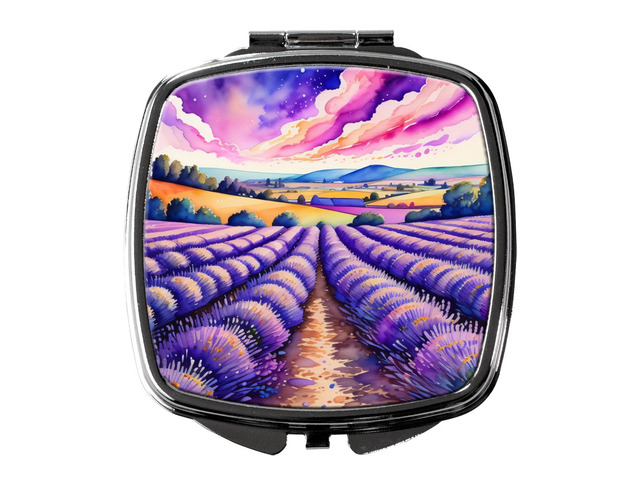 Colorful English Lavender Compact Mirror Decorative Travel Makeup Mirror for Women Girls Gifts Pocket Makeup Mirror Folding Handheld