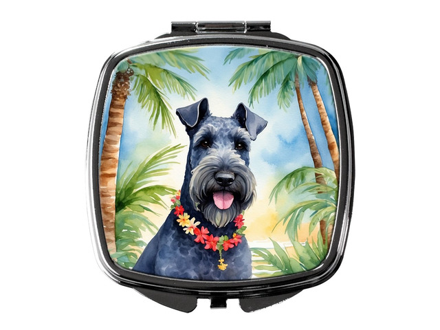 Kerry Blue Terrier Luau Compact Mirror Decorative Travel Makeup Mirror for Women Girls Gifts Pocket Makeup Mirror Folding Handheld