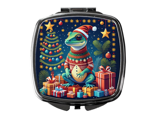 Gecko Christmas Compact Mirror Decorative Travel Makeup Mirror for Women Girls Gifts Pocket Makeup Mirror Folding Handheld