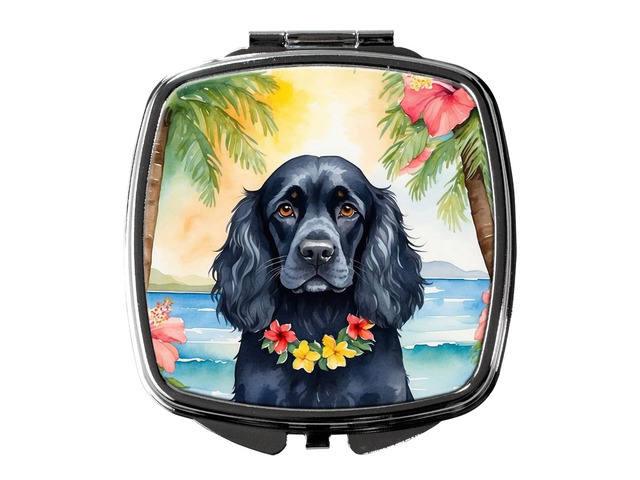 Cocker Spaniel Luau Compact Mirror Decorative Travel Makeup Mirror for Women Girls Gifts Pocket Makeup Mirror Folding Handheld