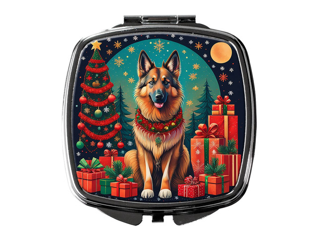 Belgian Tervuren Christmas Compact Mirror Decorative Travel Makeup Mirror for Women Girls Gifts Pocket Makeup Mirror Folding Handheld