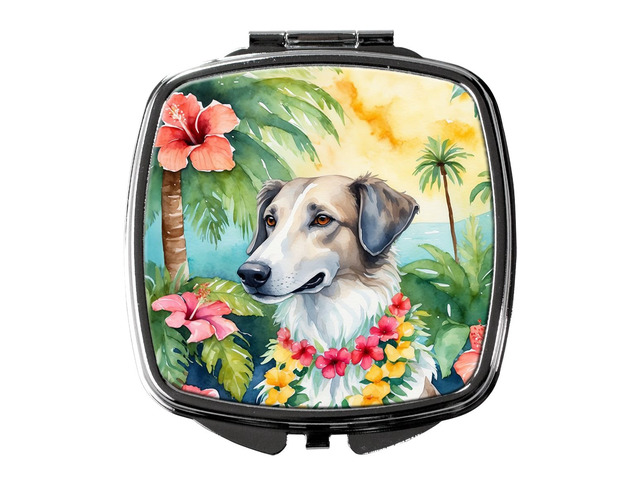 Borzoi Luau Compact Mirror Decorative Travel Makeup Mirror for Women Girls Gifts Pocket Makeup Mirror Folding Handheld