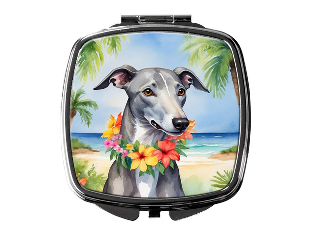 Greyhound Luau Compact Mirror Decorative Travel Makeup Mirror for Women Girls Gifts Pocket Makeup Mirror Folding Handheld