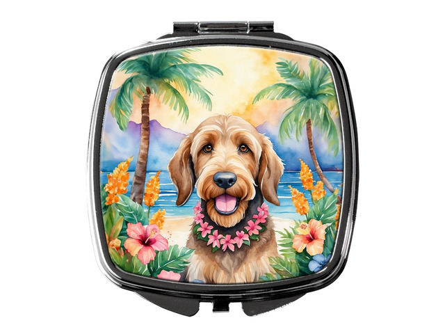 Otterhound Luau Compact Mirror Decorative Travel Makeup Mirror for Women Girls Gifts Pocket Makeup Mirror Folding Handheld