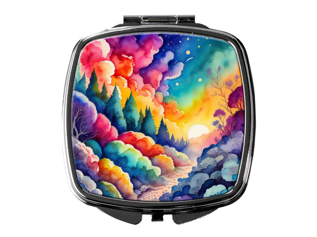 Colorful Dusty Miller Compact Mirror Decorative Travel Makeup Mirror for Women Girls Gifts Pocket Makeup Mirror Folding Handheld