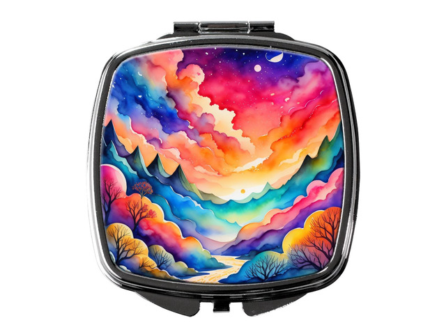 Colorful Amaranths Compact Mirror Decorative Travel Makeup Mirror for Women Girls Gifts Pocket Makeup Mirror Folding Handheld